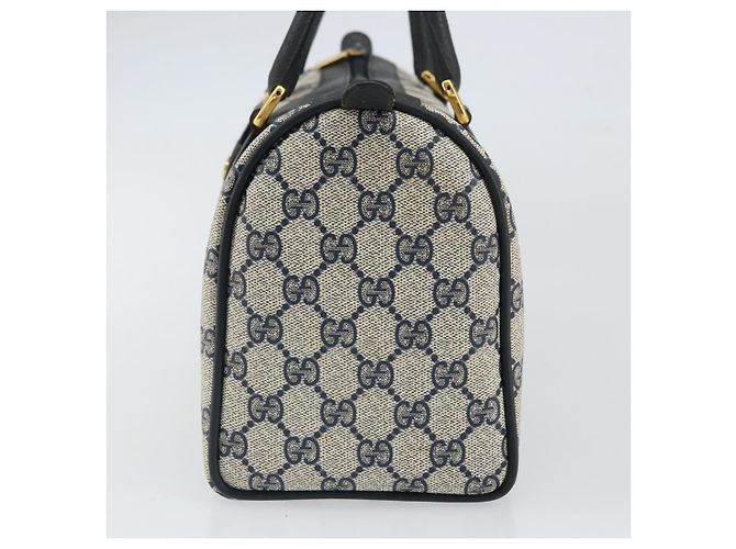 Borsa Boston GUCCI GG Supreme Sherry Line PVC Navy Gold Red 111 02 006 - vista 4