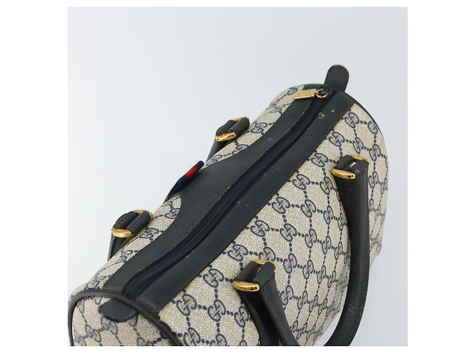 Borsa Boston GUCCI GG Supreme Sherry Line PVC Navy Gold Red 111 02 006 - vista 6