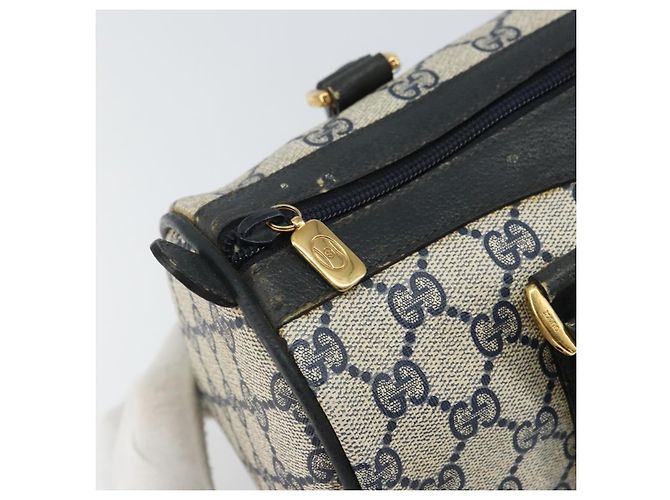Borsa Boston GUCCI GG Supreme Sherry Line PVC Navy Gold Red 111 02 006 - vista 9