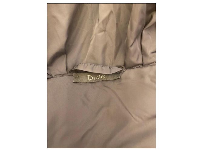Autre Marque Dixie Casaco de Penas Longo Cinza com Capuz - vista 5