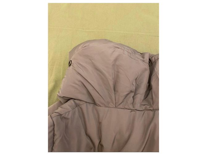Autre Marque Dixie Casaco de Penas Longo Cinza com Capuz - vista 7