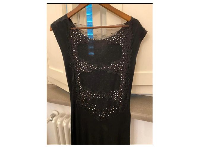 Abito Patrizia Pepe nero con pizzo e strass - vista 3