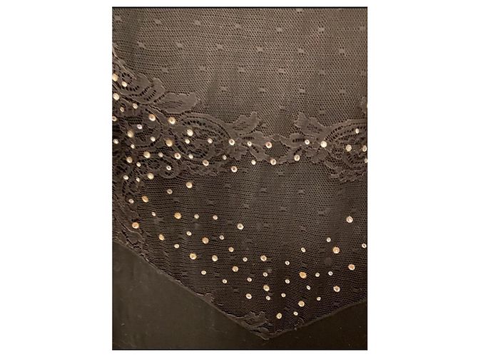 Abito Patrizia Pepe nero con pizzo e strass - vista 5