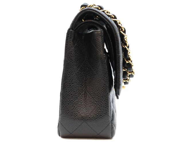 Borsa a tracolla Chanel A01112 in pelle caviar nera matelassé - vista 4
