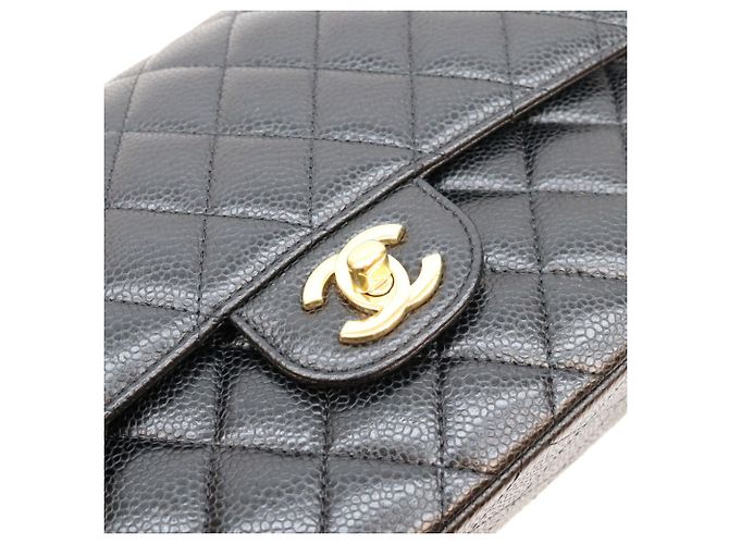 Borsa a tracolla Chanel A01112 in pelle caviar nera matelassé - vista 7