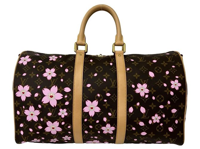 Louis Vuitton Keepall Bandoulière 45 Monogram Cherry Blossom Shoulder Bag - vista 3