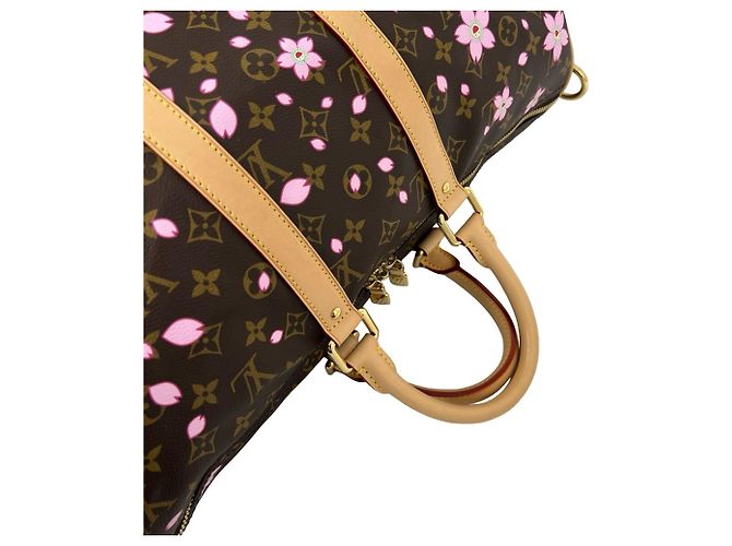 Louis Vuitton Keepall Bandoulière 45 Monogram Cherry Blossom Shoulder Bag - vista 4