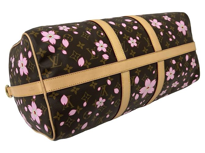 Louis Vuitton Keepall Bandoulière 45 Monogram Cherry Blossom Shoulder Bag - vista 7