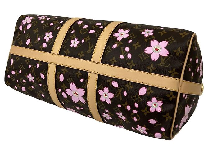 Louis Vuitton Keepall Bandoulière 45 Monogram Cherry Blossom Shoulder Bag - vista 8