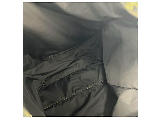 Borsa Tote Prada in nylon e pelle con stampa leopardata e logo triangolare - vista 9