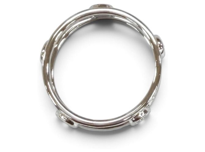 Autre Marque Anello Tiffany & Co. Elsa Peretti Platinum 950 Double Wire con 5 diamanti - vista 4