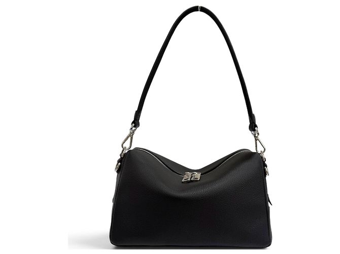 Bolsa de Ombro Fendi Louis Medium em couro de bezerro granulado com metal FF - vista 4