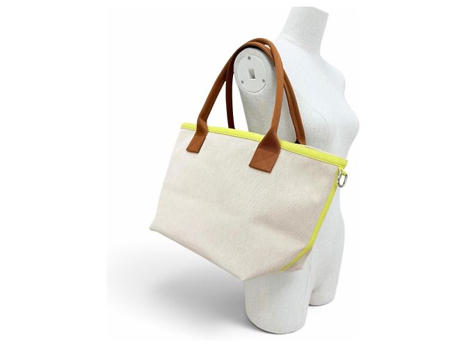 Hermès Borsa Tote Hermes Petit H So Canvas Leather - vista 2