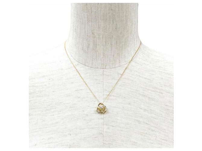 Autre Marque Collana Tiffany & Co. Tre Cerchi in Oro Giallo 18K e Diamanti - vista 3