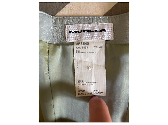 Thierry Mugler Mugler Light Blue Leather Corset Top - view 6