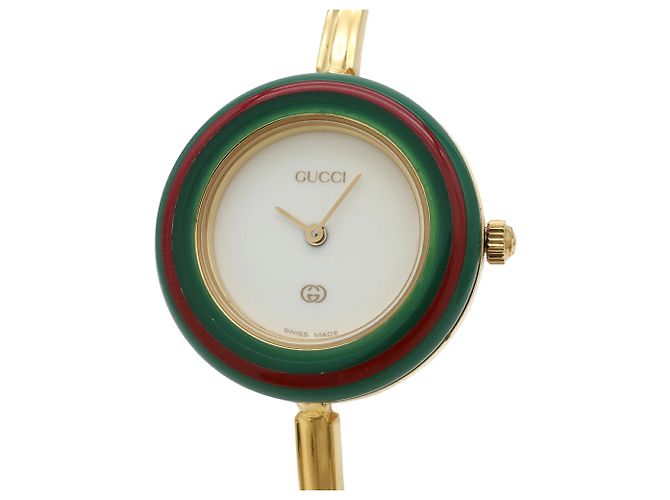 Orologio da donna GUCCI Change Bezel Quadrante Bianco Placcato Oro - vista 5