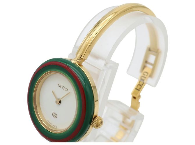 Orologio da donna GUCCI Change Bezel Quadrante Bianco Placcato Oro - vista 6