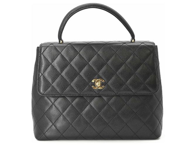 Borsa CHANEL Coco nera in pelle caviar - vista 2