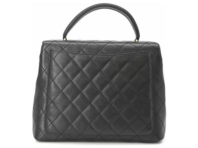 Borsa CHANEL Coco nera in pelle caviar - vista 3