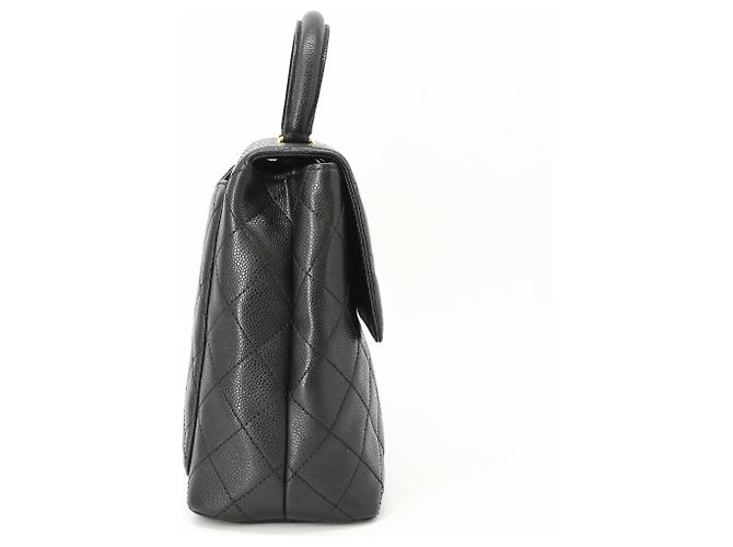 Borsa CHANEL Coco nera in pelle caviar - vista 4