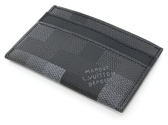 Portacarte Louis Vuitton in canvas nero - vista 3