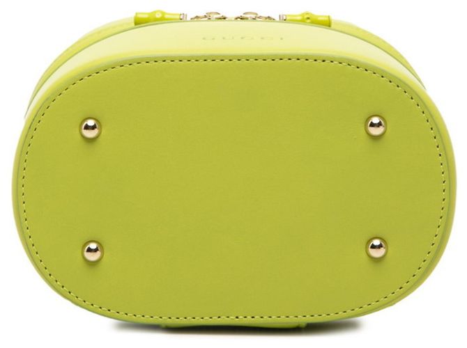 Borsa a mano Gucci Bamboo in pelle verde chiaro - vista 3