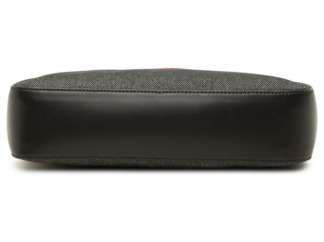 Borsa a mano Gucci in denim nero con banda Web - vista 3