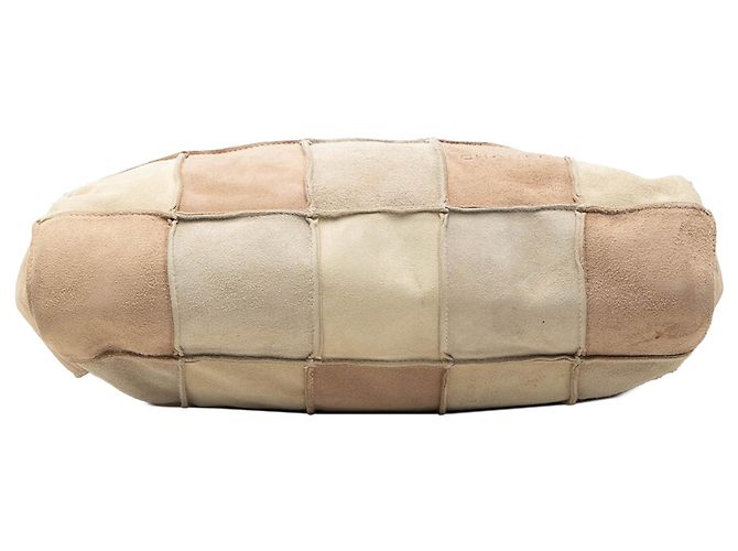 mala Tote Chanel em camurça patchwork bege - vista 3