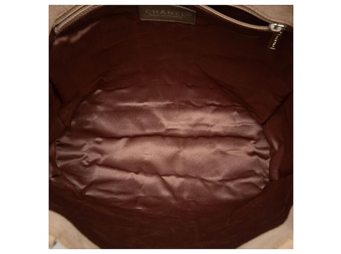 mala Tote Chanel em camurça patchwork bege - vista 4