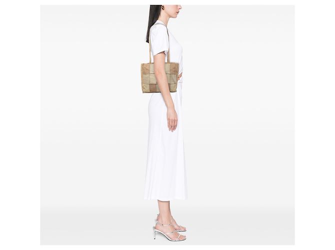 mala Tote Chanel em camurça patchwork bege - vista 6