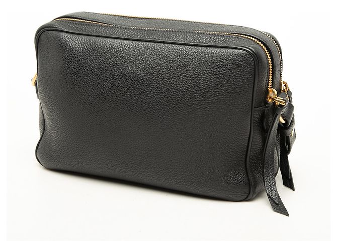 Borsa Camera Prada in pelle Vitello Phenix nera con doppia zip - vista 2