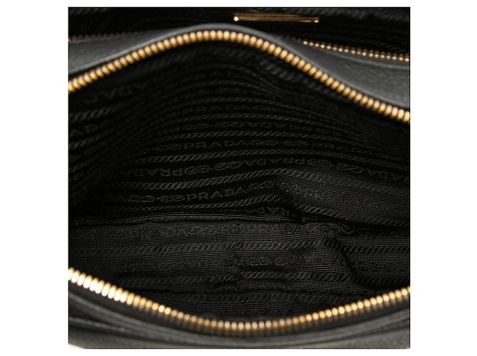 Borsa Camera Prada in pelle Vitello Phenix nera con doppia zip - vista 4