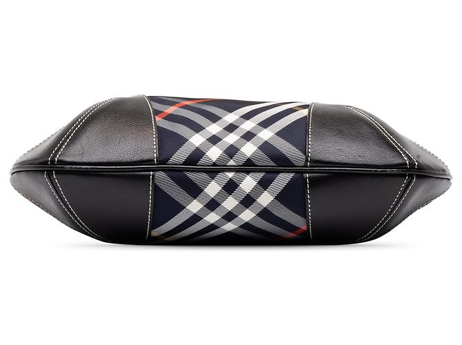 Borsa Hobo Burberry Blue Supernova Check in Nylon - vista 3