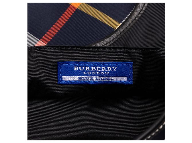 Borsa Hobo Burberry Blue Supernova Check in Nylon - vista 5