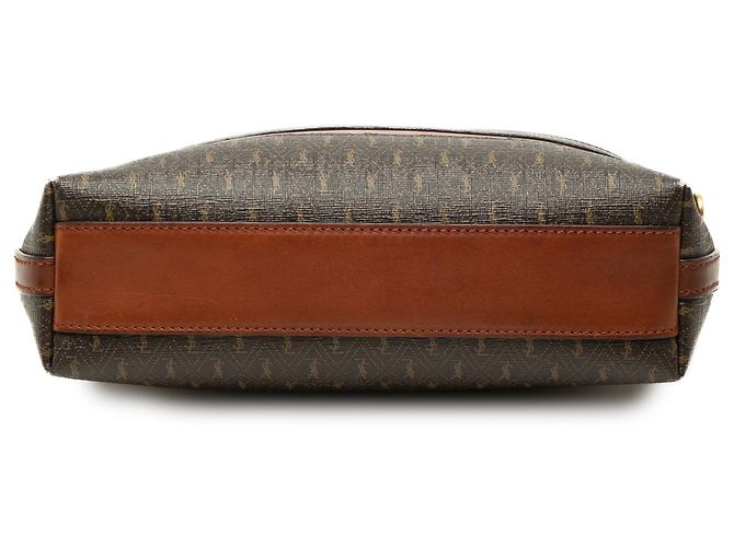 Autre Marque Borsa Shopper Saint Laurent Le Monogramme in tela rivestita marrone e pelle - vista 3