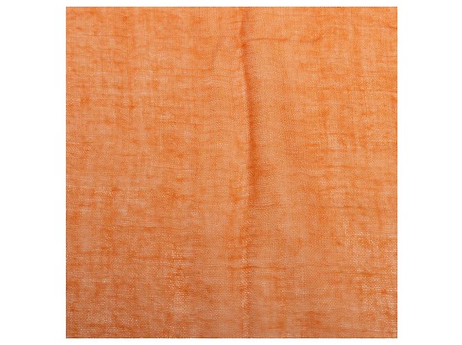 Hermès Orange Cashmere Schal mit Fransen - Ansicht 4