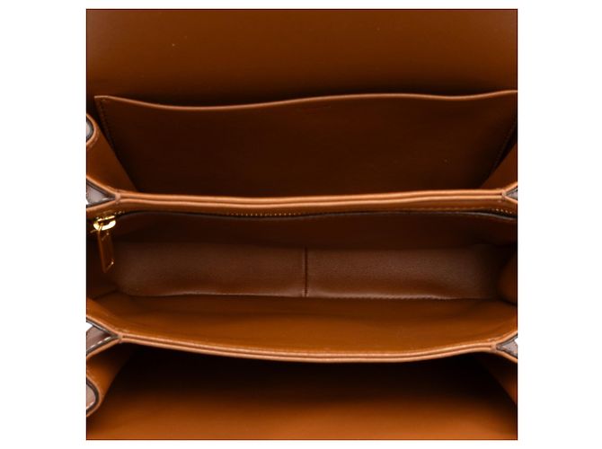 Céline Celine Brown Classique Triomphe Coated Canvas and Calfskin Triomphe Crossbody - vista 4