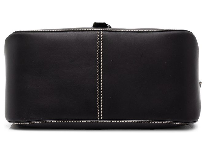 Sac messager Prada en cuir de veau noir avec boucle - vue 3