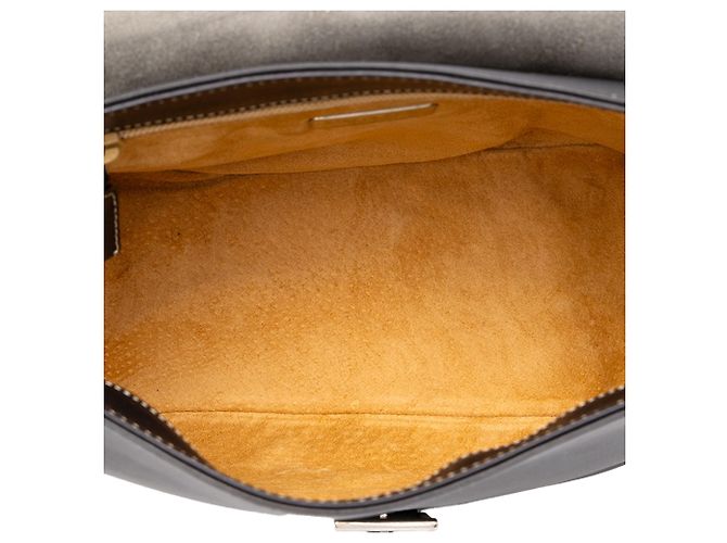 Sac messager Prada en cuir de veau noir avec boucle - vue 4
