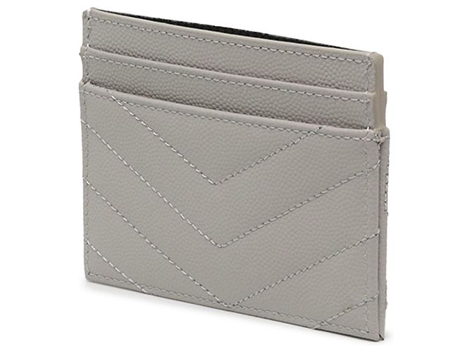 Autre Marque Tarjetero Saint Laurent Gray Chevron Grain De Poudre Cassandre - vista 2