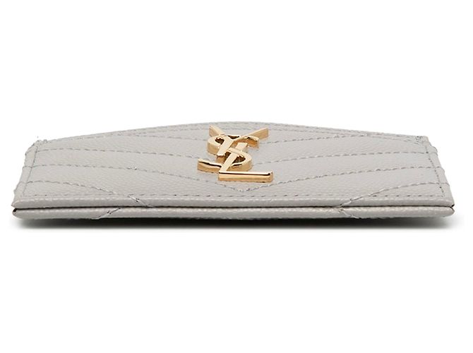 Autre Marque Tarjetero Saint Laurent Gray Chevron Grain De Poudre Cassandre - vista 3