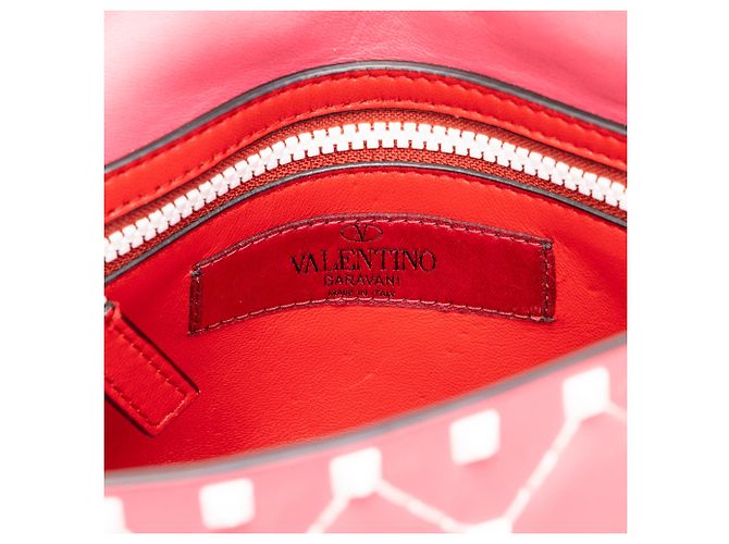 Borsa Satchel Valentino Pink Medium Lambskin Free Rockstud Spike - vista 5