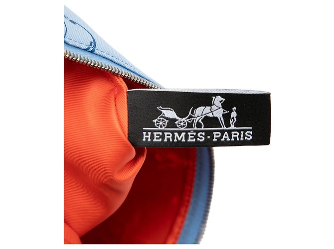 Hermès Blue Silk Ex Libris Les Parisiennes Kosmetiktasche - Ansicht 5