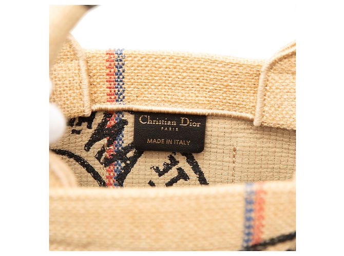 Borsa Tote Dior Catherine Small in juta beige - vista 5