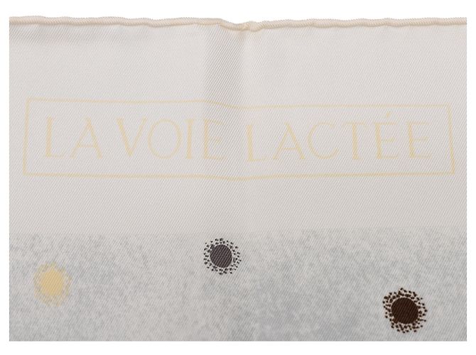 Foulard in seta Hermès White La Voie Lactee 90 - vista 3