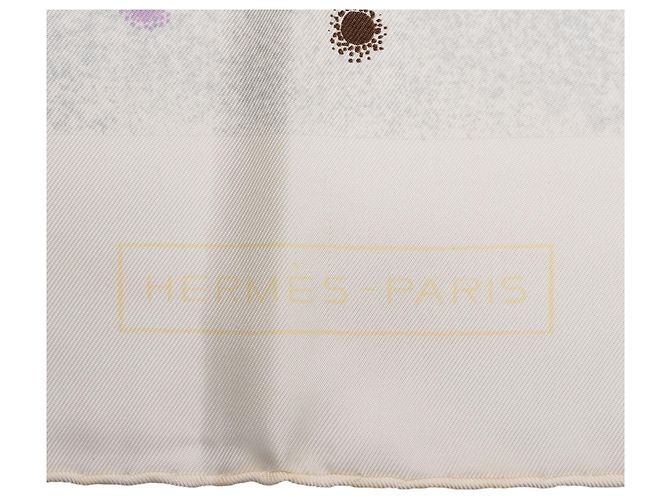 Foulard in seta Hermès White La Voie Lactee 90 - vista 4