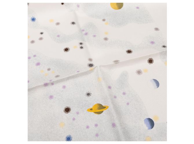 Foulard in seta Hermès White La Voie Lactee 90 - vista 7