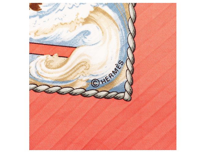 Foulard di seta plissettato Hermès Pink Vive le Vent 90 - vista 4