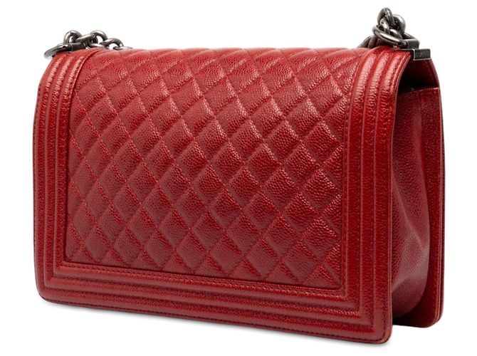 Chanel Red Medium Quilted Caviar Boy Flap - Ansicht 2