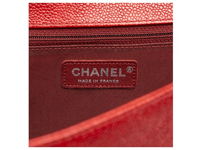 Chanel Red Medium Quilted Caviar Boy Flap - Ansicht 5
